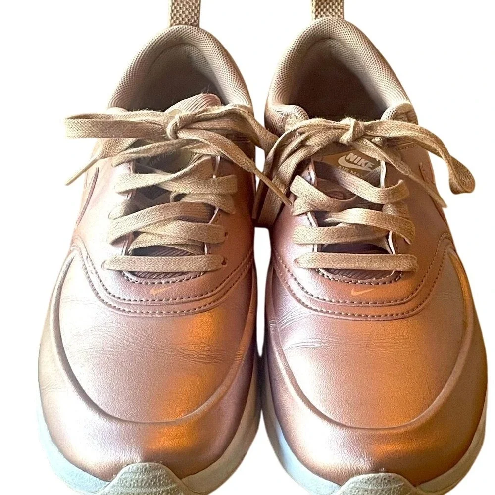 NIKE Air Max Thea Size Metallic Blush Pink Sneakers Streetwear YOUTH 6.5 EUC‎
